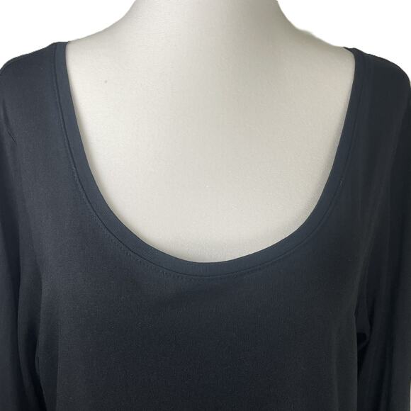 Pure Jill Black Balletcore Tunic Dress M Tall Tencel Modal Soft Scoop Neck - Picture 9 of 14